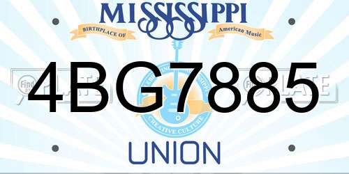 4BG7885 Mississippi License Plate