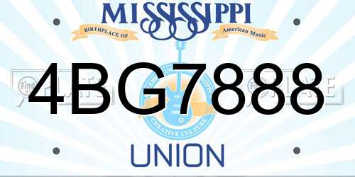 4BG7888 Mississippi License Plate