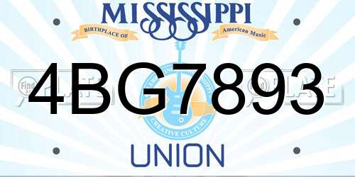4BG7893 Mississippi License Plate