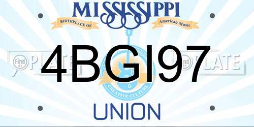 4BGI97 Mississippi License Plate