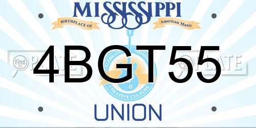 4BGT55 Mississippi License Plate