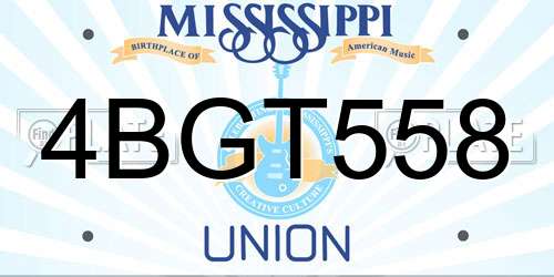 4BGT558 Mississippi License Plate
