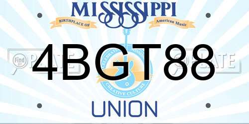 4BGT88 Mississippi License Plate