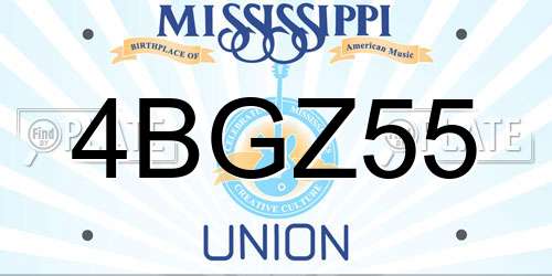 4BGZ55 Mississippi License Plate