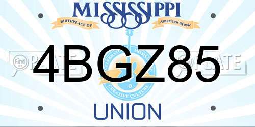 4BGZ85 Mississippi License Plate