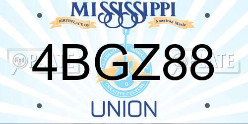 4BGZ88 Mississippi License Plate