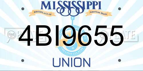 4BI9655 Mississippi License Plate