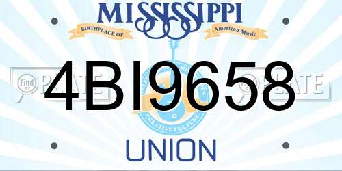 4BI9658 Mississippi License Plate