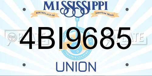 4BI9685 Mississippi License Plate