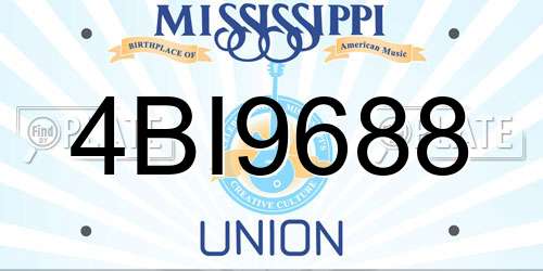 4BI9688 Mississippi License Plate