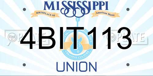 4BIT113 Mississippi License Plate