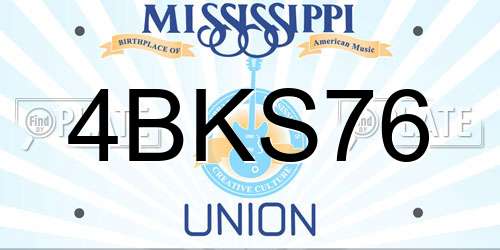 4BKS76 Mississippi License Plate