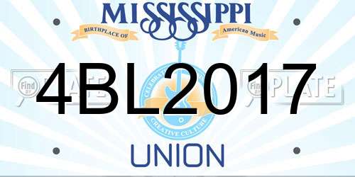 4BL2017 Mississippi License Plate
