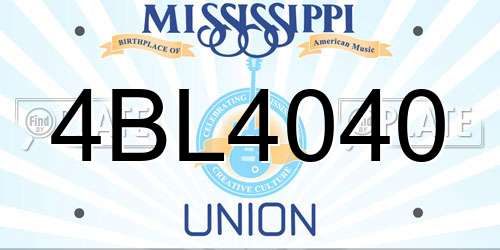 4BL4040 Mississippi License Plate