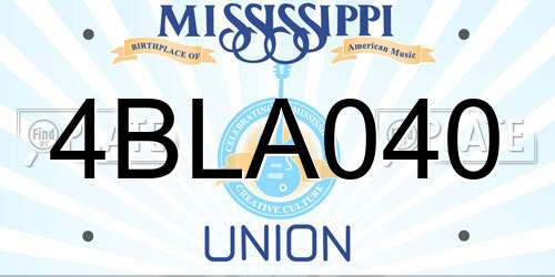 4BLA040 Mississippi License Plate