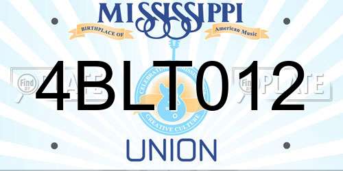 4BLT012 Mississippi License Plate