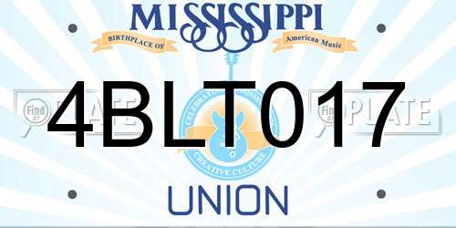 4BLT017 Mississippi License Plate