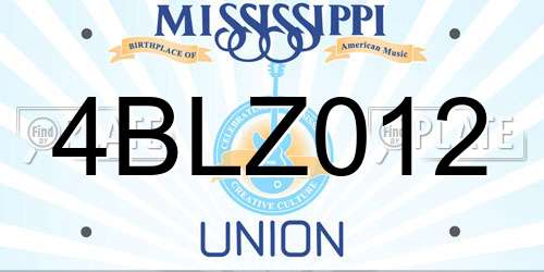4BLZ012 Mississippi License Plate
