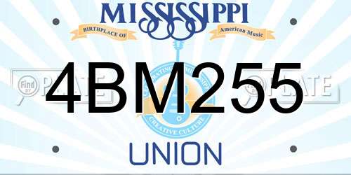 4BM255 Mississippi License Plate