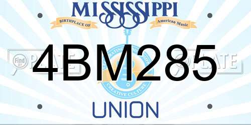4BM285 Mississippi License Plate