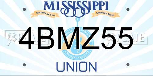 4BMZ55 Mississippi License Plate