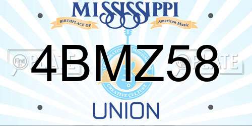 4BMZ58 Mississippi License Plate