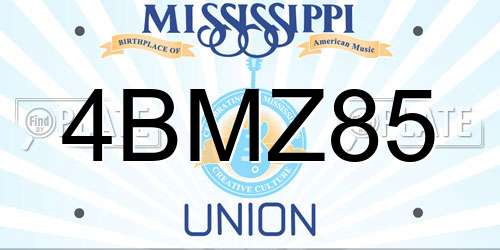 4BMZ85 Mississippi License Plate