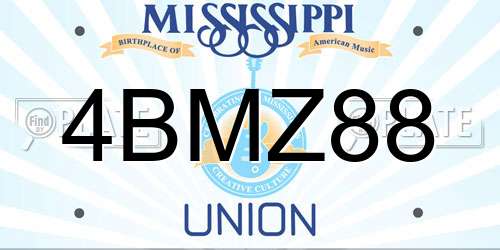 4BMZ88 Mississippi License Plate