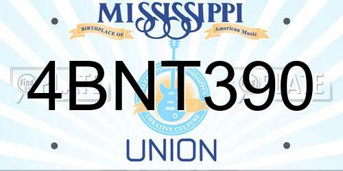 4BNT390 Mississippi License Plate