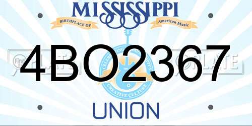 4BO2367 Mississippi License Plate