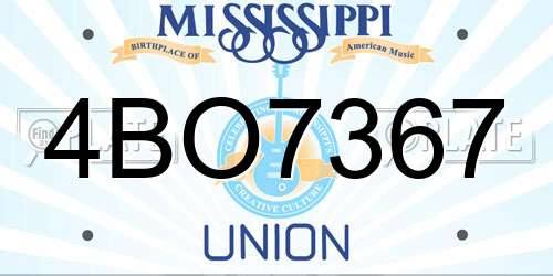 4BO7367 Mississippi License Plate