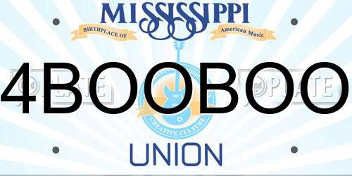 4BOOBOO Mississippi License Plate