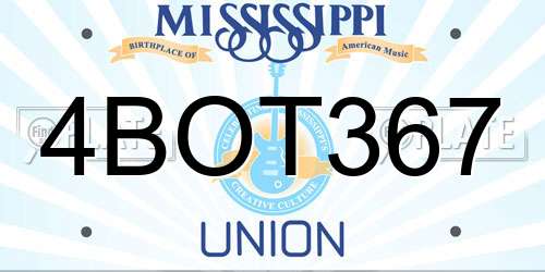 4BOT367 Mississippi License Plate