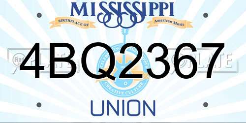 4BQ2367 Mississippi License Plate