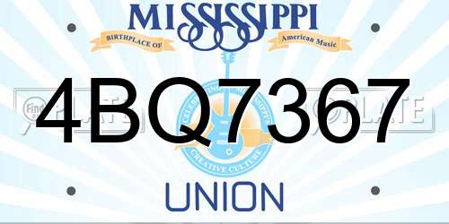 4BQ7367 Mississippi License Plate