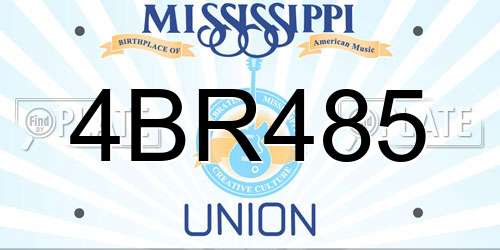 4BR485 Mississippi License Plate
