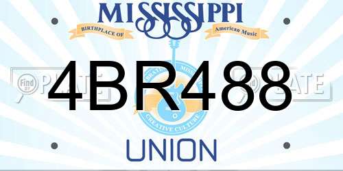 4BR488 Mississippi License Plate