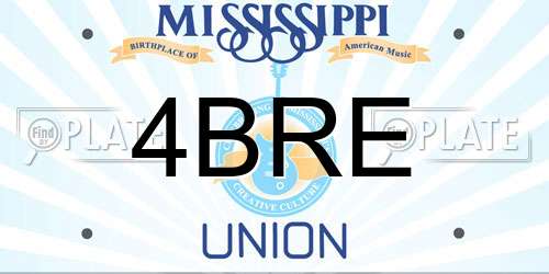 4BRE Mississippi License Plate