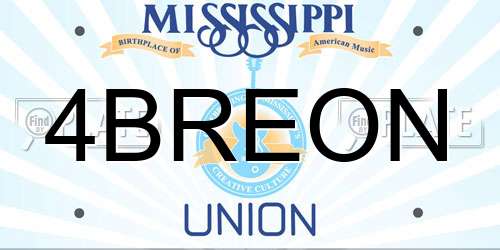 4BREON Mississippi License Plate