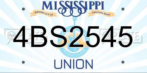 4BS2545 Mississippi License Plate