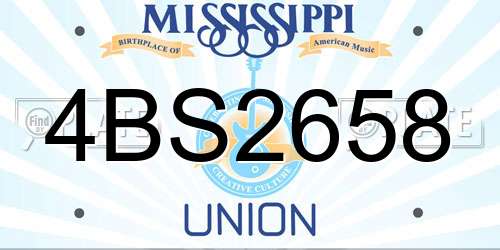 4BS2658 Mississippi License Plate