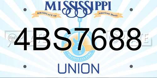 4BS7688 Mississippi License Plate