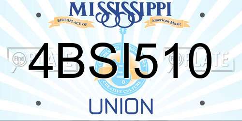 4BSI510 Mississippi License Plate