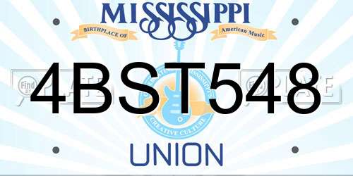 4BST548 Mississippi License Plate