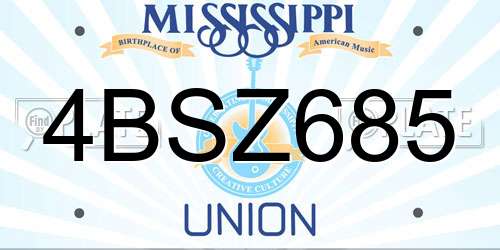 4BSZ685 Mississippi License Plate
