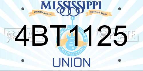 4BT1125 Mississippi License Plate