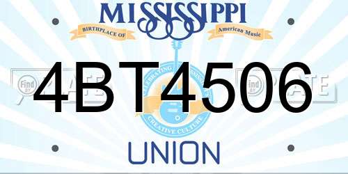 4BT4506 Mississippi License Plate