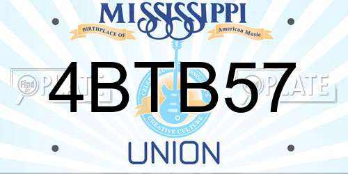 4BTB57 Mississippi License Plate
