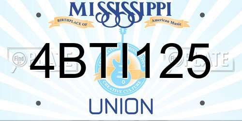 4BTI125 Mississippi License Plate
