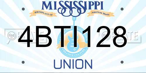 4BTI128 Mississippi License Plate